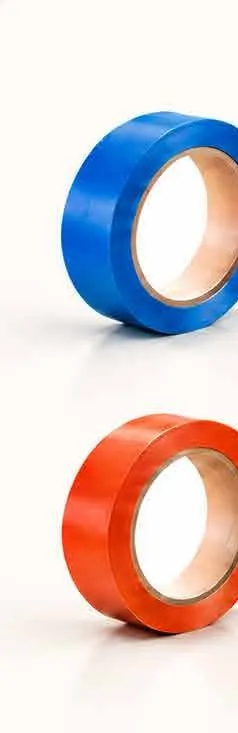 Rollos de cinta de línea fina azul y naranja